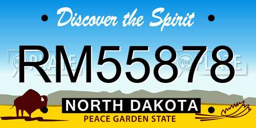 RM55878 North Dakota License Plate