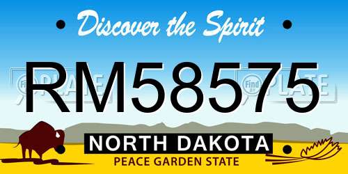 RM58575 North Dakota License Plate