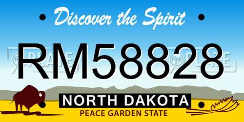 RM58828 North Dakota License Plate
