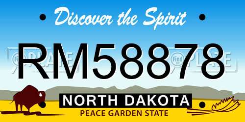 RM58878 North Dakota License Plate