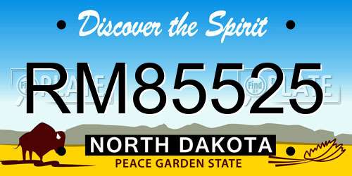 RM85525 North Dakota License Plate
