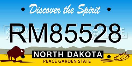 RM85528 North Dakota License Plate