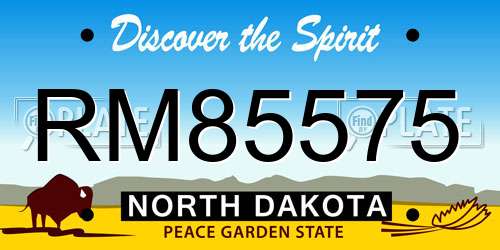 RM85575 North Dakota License Plate