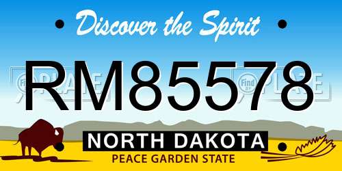 RM85578 North Dakota License Plate
