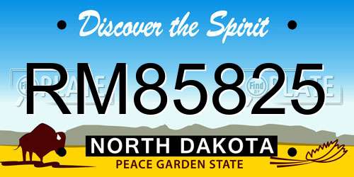 RM85825 North Dakota License Plate