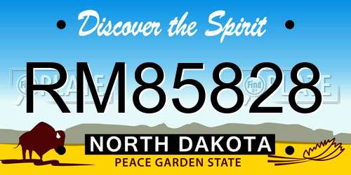 RM85828 North Dakota License Plate