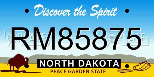RM85875 North Dakota License Plate