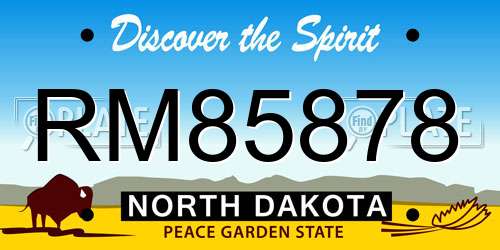 RM85878 North Dakota License Plate