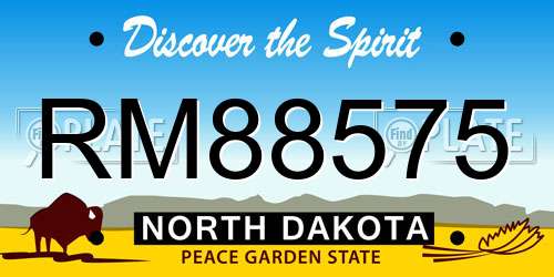 RM88575 North Dakota License Plate