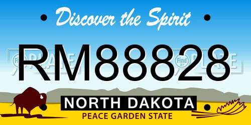 RM88828 North Dakota License Plate