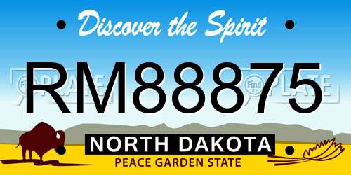 RM88875 North Dakota License Plate