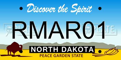 RMAR01 North Dakota License Plate