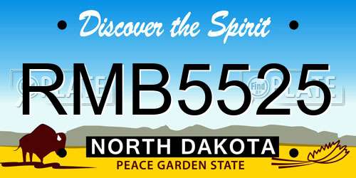 RMB5525 North Dakota License Plate