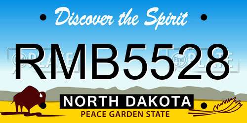 RMB5528 North Dakota License Plate