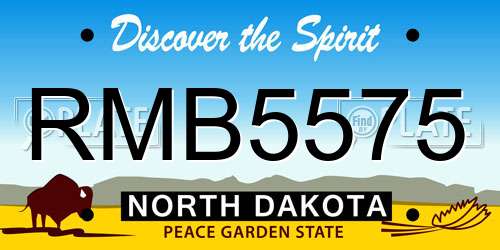 RMB5575 North Dakota License Plate