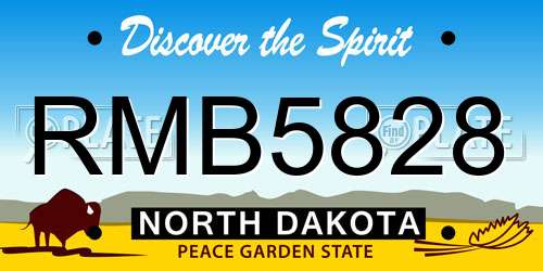 RMB5828 North Dakota License Plate