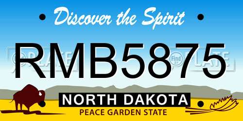 RMB5875 North Dakota License Plate