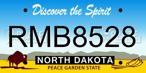 RMB8528 North Dakota License Plate