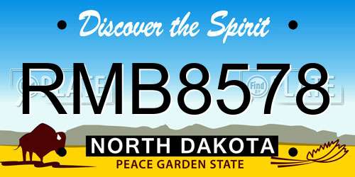 RMB8578 North Dakota License Plate