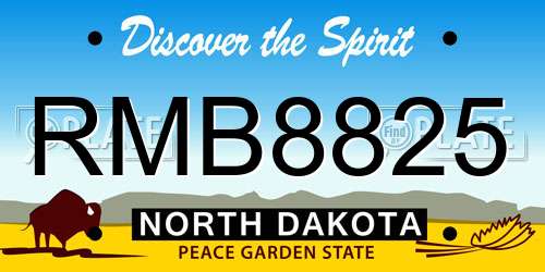 RMB8825 North Dakota License Plate