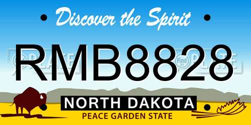 RMB8828 North Dakota License Plate