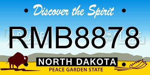 RMB8878 North Dakota License Plate