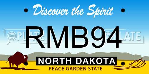 RMB94 North Dakota License Plate