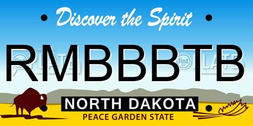 RMBBBTB North Dakota License Plate