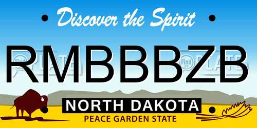 RMBBBZB North Dakota License Plate