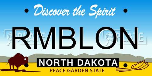 RMBLON North Dakota License Plate