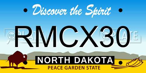 RMCX30 North Dakota License Plate