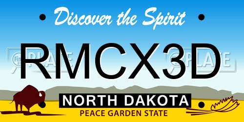 RMCX3D North Dakota License Plate