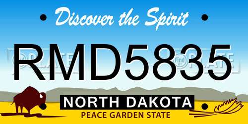 RMD5835 North Dakota License Plate