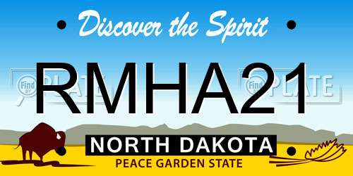 RMHA21 North Dakota License Plate