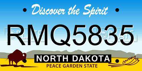 RMQ5835 North Dakota License Plate