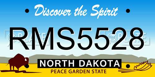 RMS5528 North Dakota License Plate
