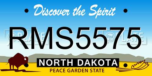 RMS5575 North Dakota License Plate