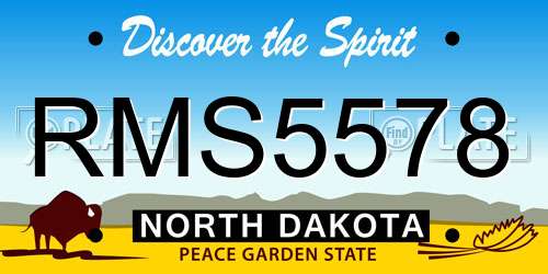 RMS5578 North Dakota License Plate