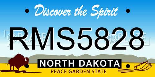 RMS5828 North Dakota License Plate