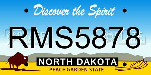 RMS5878 North Dakota License Plate