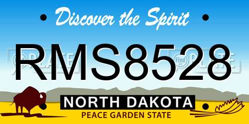 RMS8528 North Dakota License Plate
