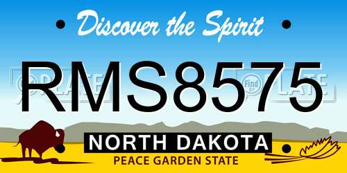 RMS8575 North Dakota License Plate