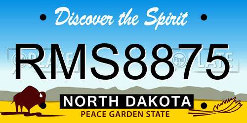 RMS8875 North Dakota License Plate
