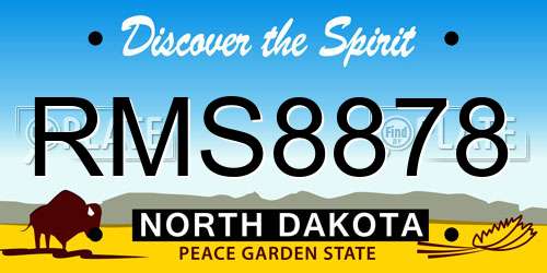 RMS8878 North Dakota License Plate