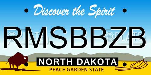 RMSBBZB North Dakota License Plate