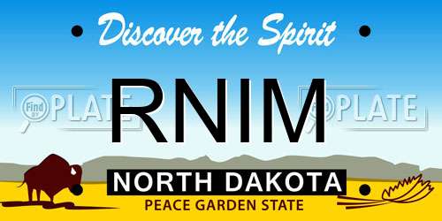 RNIM North Dakota License Plate