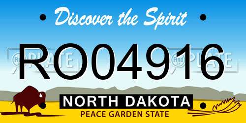 RO04916 North Dakota License Plate