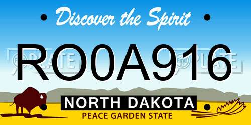 RO0A916 North Dakota License Plate