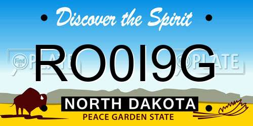 RO0I9G North Dakota License Plate