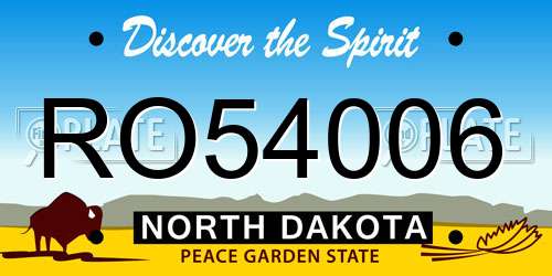 RO54006 North Dakota License Plate